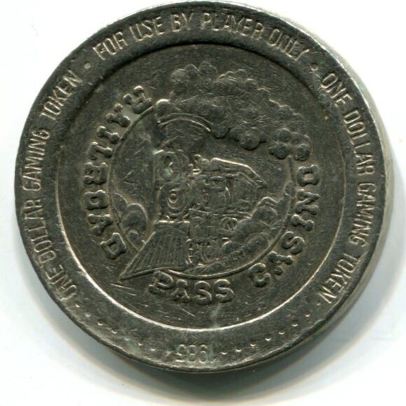1985 Railroad Pass Casino Henderson Nevada $1 Gaming Token (b538-2) - Picture 1 of 2